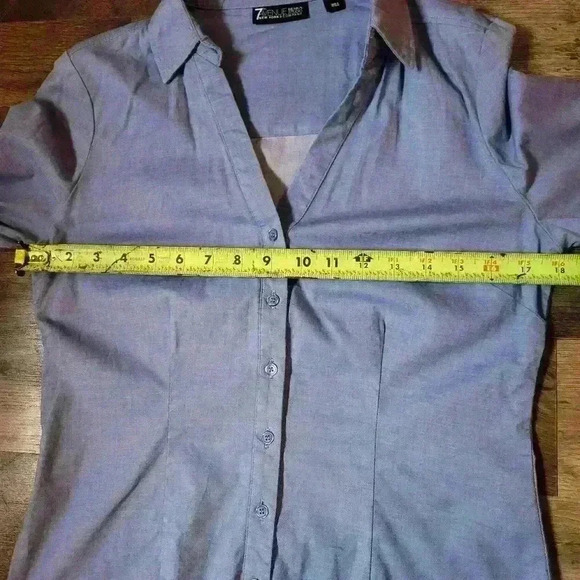 7th Avenue Design Studio Blue Longsleeve Buttondown Shirt - Picture 5 of 6